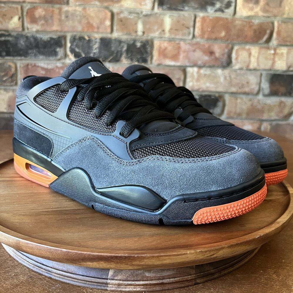 Air Jordan 4 RM Black Gray Starfish Low Shoes Sneakers Mens Sizes 11 - Picture 13 of 16